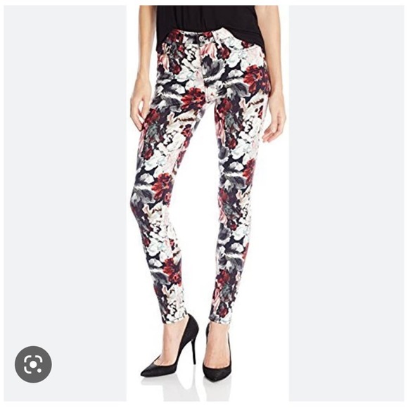 7 For All Mankind Mid-Rise Skinny Contour Jeans, Gallery Floral size 24 - Picture 3 of 12